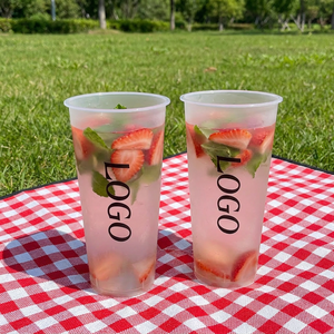 Compra al por mayor: Vasos de PP desechables de plástico rígido de 90 mm para té de burbujas, bebidas con leche, para llevar, esmerilados e impresos. - Product Image 3