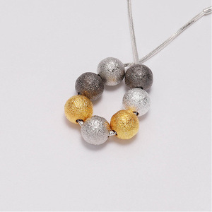 Frosted Round Spacer <b>Beads</b> <b>Silver</b> Gold Rhodium Gunmetal Metal Loose <b>Beads</b> For Bracelet Making 8mm 10mm 12mm - Product Image 3