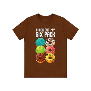 Camiseta con diseño gráfico divertido de donuts y juego de palabras de comida para el gimnasio / Camiseta oversize de algodón de <span class=keywords><strong>manga</strong></span> corta estilo streetwear informal con diseño de six pack - Product Image 6