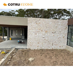 Design europeo moderno pietra arenaria bianca piastrelle in pietra naturale Modulare finitura superficiale pietra di coltura per la parete per alberghi - Product Image 3
