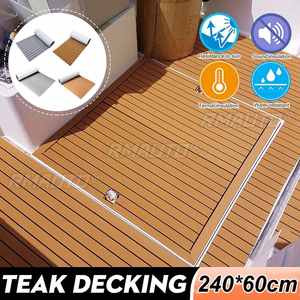 2400x900/600x5mm EVA Foam Faux Teak <b>Boat</b> Decking Sheet Self-Adhesive Marine <b>Flooring</b> <b>Boat</b> Deck Mat Yacht Accessories Gray Brown - Product Image 3