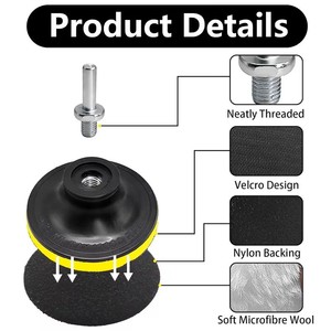 Polishing Pad Set 80mm Soft Wool Buffing <b>Bonnets</b> For Angle Grinder Car Polishing M10 Adapter Included - Product Image 3