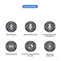 Auriculares Bluetooth A6 de una sola oreja con micrófono de brazo, IPX6, inalámbricos, con estuche de carga con pantalla digital