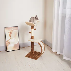 Gros design original corde de chanvre grand arbre à chat grattoir grand chat en bois meubles chat griffoir maison pour animaux de compagnie jouer arbre à chat