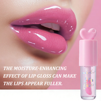 Gloss à lèvres brillant effet miroir, waterproof, à base d'huile, longue tenue, non-collant, hydratant, vente en gros, avec porte-clés mignon