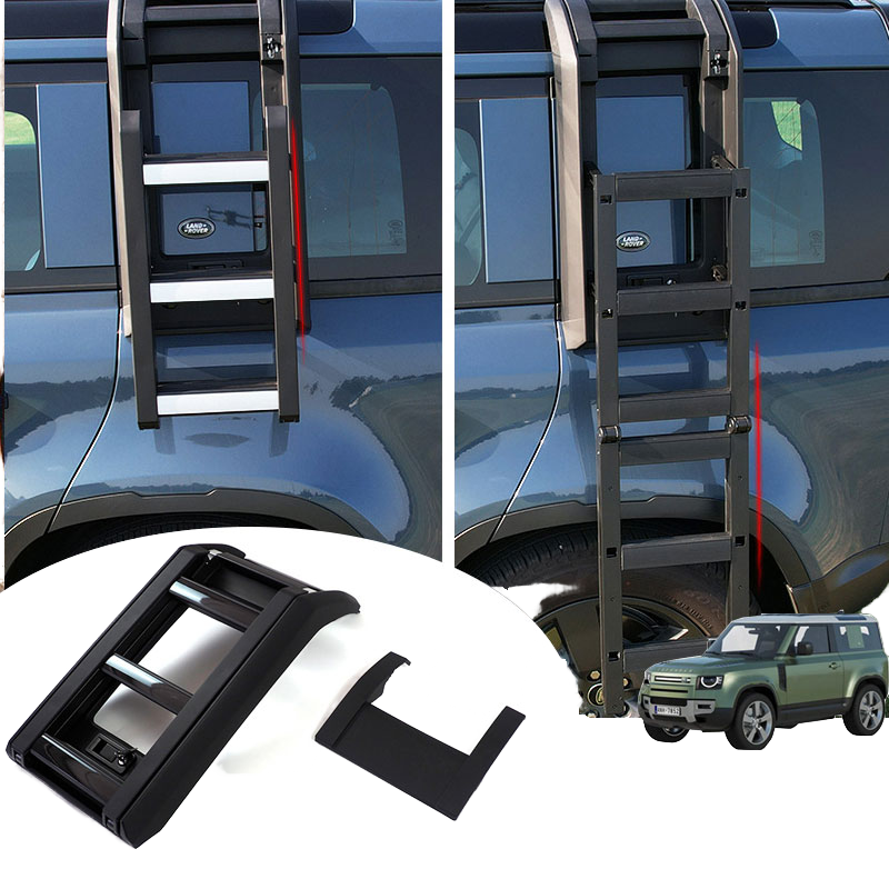 Lcojicep Aluminum Rear Tailgate Ladder For Hummer H2 (2003-2009) - Roof Access & Off-Road Style
