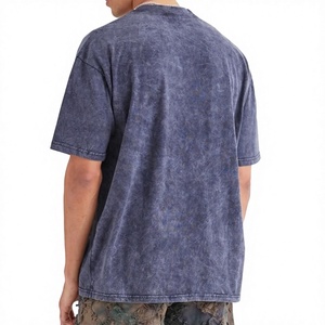 Fashionable Men Vintage Acid Wash Regular Fit Heavy Cotton Streetwear Front Logo 100% Cotton T-Shirt - Product Image 6
