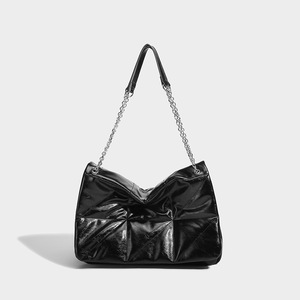 Factory direct sale <b>white</b> diamond pattern <b>shoulder</b> <b>bag</b> chain leather patchwork <b>shoulder</b> strap fashionable women's <b>bag</b> - Product Image 6