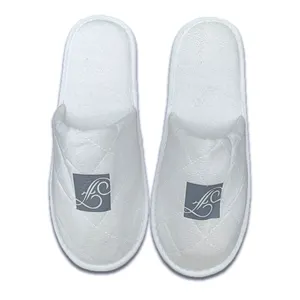 White cut-pile slippers high-end hotels special anti-slip comfortable trademark can be customized cut-pile slippers