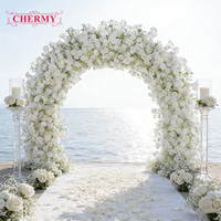 Arrangement floral personnalisé arc de fleur de bougainvillier rose vif pour la fête de mariage