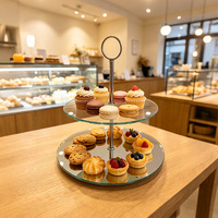 Support à gâteaux et fruits en verre trempé à 2 ou 3 niveaux, design personnalisé