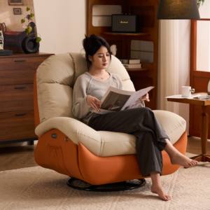 Ghế massage hiện đại cao cấp, thoải mái, kiểu dáng phòng khách, có chức năng rung, bọc vải và khung kim loại - Product Image 4