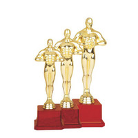 Souvenir del trofeo delle figurine della statua di oscar della resina su misura a buon mercato del premio di Hollywood di plastica