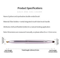 Alat Rias Wajah Multifungsi 2-in-1 Portable Retractable dengan Bulu Sintetis untuk Blending Mata dan Pipi, Gagang Kayu dan Aluminium