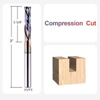 Fraise à compression SpeTool UP&Down à coupe descendante, queue de 1/4 po, longueur de coupe de 1-1/4 po, 2 dents, en carbure, spirale, pour CNC
