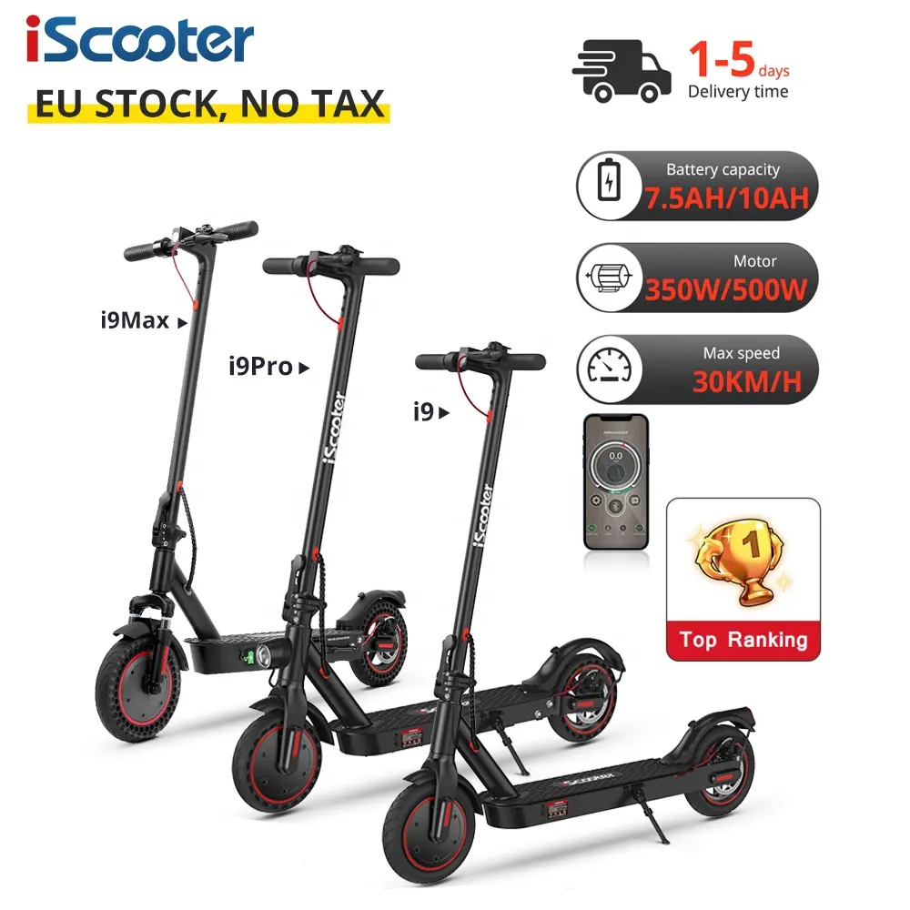 iScooter i9s Scooter Eléctrico 500W 10Ah Negro