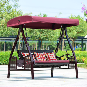 Sillón Columpio de Lujo para Exteriores, Juego de Columpios de Ratán, <span class=keywords><strong>Hamaca</strong></span> Plana, Columpio de Jardín de 2 Plazas, Resistente al Agua - Product Image 1
