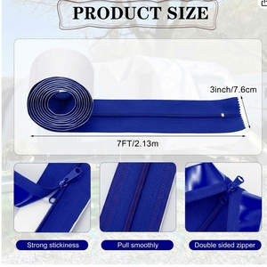 Adhésif permanent PSA à double glissière, fermeture éclair sans couture, auto-adhésif, emballage industriel, film en polyéthylène, feuille de plastique - Product Image 4