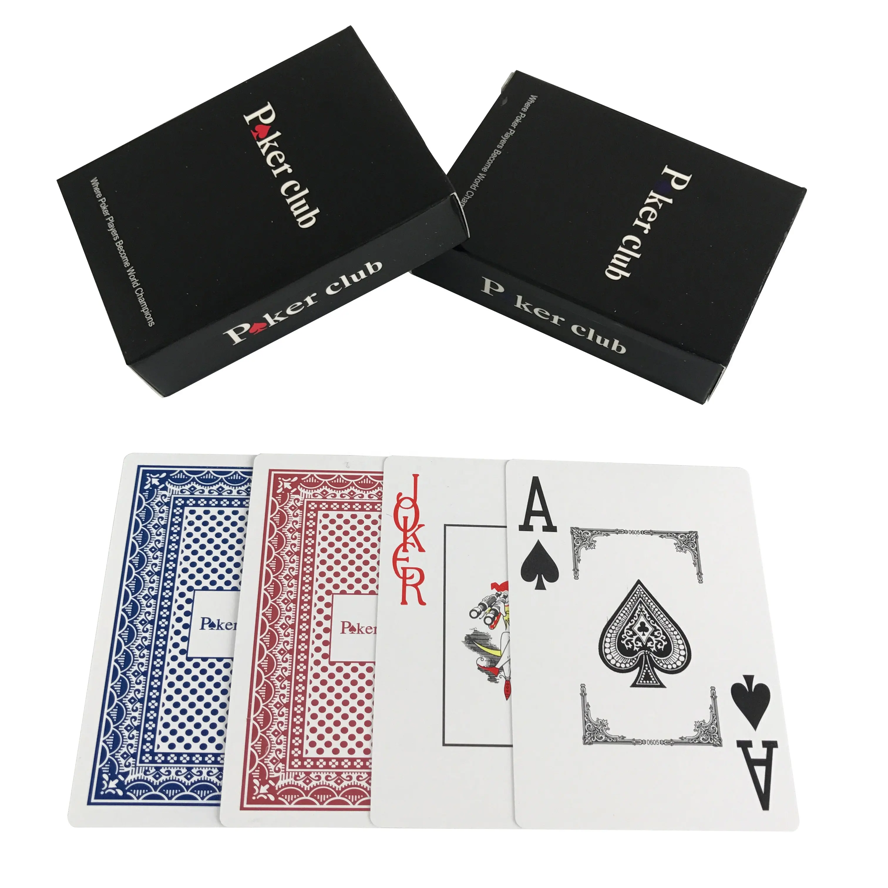 Thẻ Bài Xì Phé Bằng Nhựa Texas Hold'em Màu Xanh & Đỏ Giá Rẻ Bán Sỉ 6.3*8.8Cm