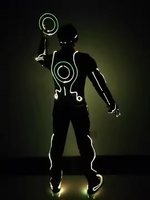 Costume LED Tron - Costume de danse lumineux à la mode pour adultes, imprimé pour les spectacles de danse de salon, les DJ, les scènes de discothèque
