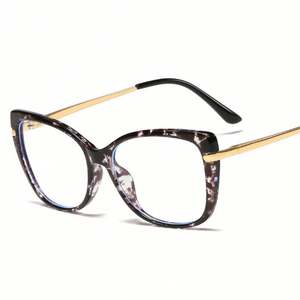 Gafas de Mujer con Logotipo Personalizado, Novedades de Moda, Monturas de Aleación con Bisagras de Resorte, Gafas de Computadora con Estampado de Leopardo para Mujer - Product Image 3