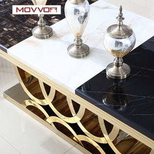 Modernization Design <strong>Marble</strong> <strong>Top</strong> and Stainless Steel Base Gold Dining <strong>Table</strong> - Product Image 5