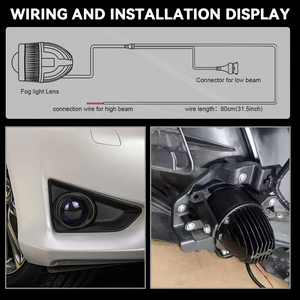 Faros Antiniebla Universales de 2 Pulgadas con Lente Bifocal, Bombilla de Proyector de 12V 40W 6000LM 6500K, Luz Alta/Baja para Auto - Product Image 6