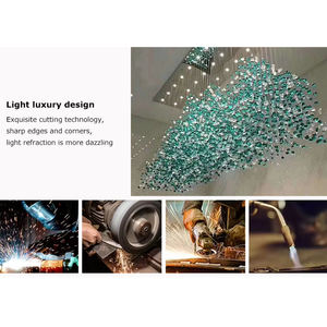 Suspensions lustre en vitrail créatif personnalisé pour hauts plafonds pour le département des ventes de villa d'hôtel - Product Image 6