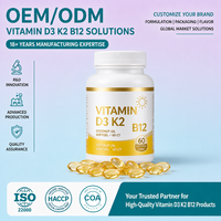 Capsule de vitamine D3 K2 B12 en gélule molle OEM ODM Marque privée Gélule molle biodisponible et liposoluble pour autres compléments de santé