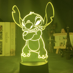 Lampe de nuit à l'effigie du dessin animé Lilo Stitch pikachu Froozen, Rechargeable par USB, décoration sonique, 16 couleurs changeantes - Product Image 6