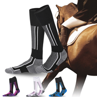 Chaussettes d'équitation professionnelles personnalisées pour femmes et hommes, absorbant la transpiration, hautes jusqu'au genou, pour l'équitation, le ski et la randonnée