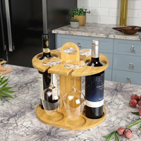 Meuble de maison moderne de haute qualité, présentoir de comptoir, étagère de rangement en bambou, support de bouteilles de vin, présentoir à vin