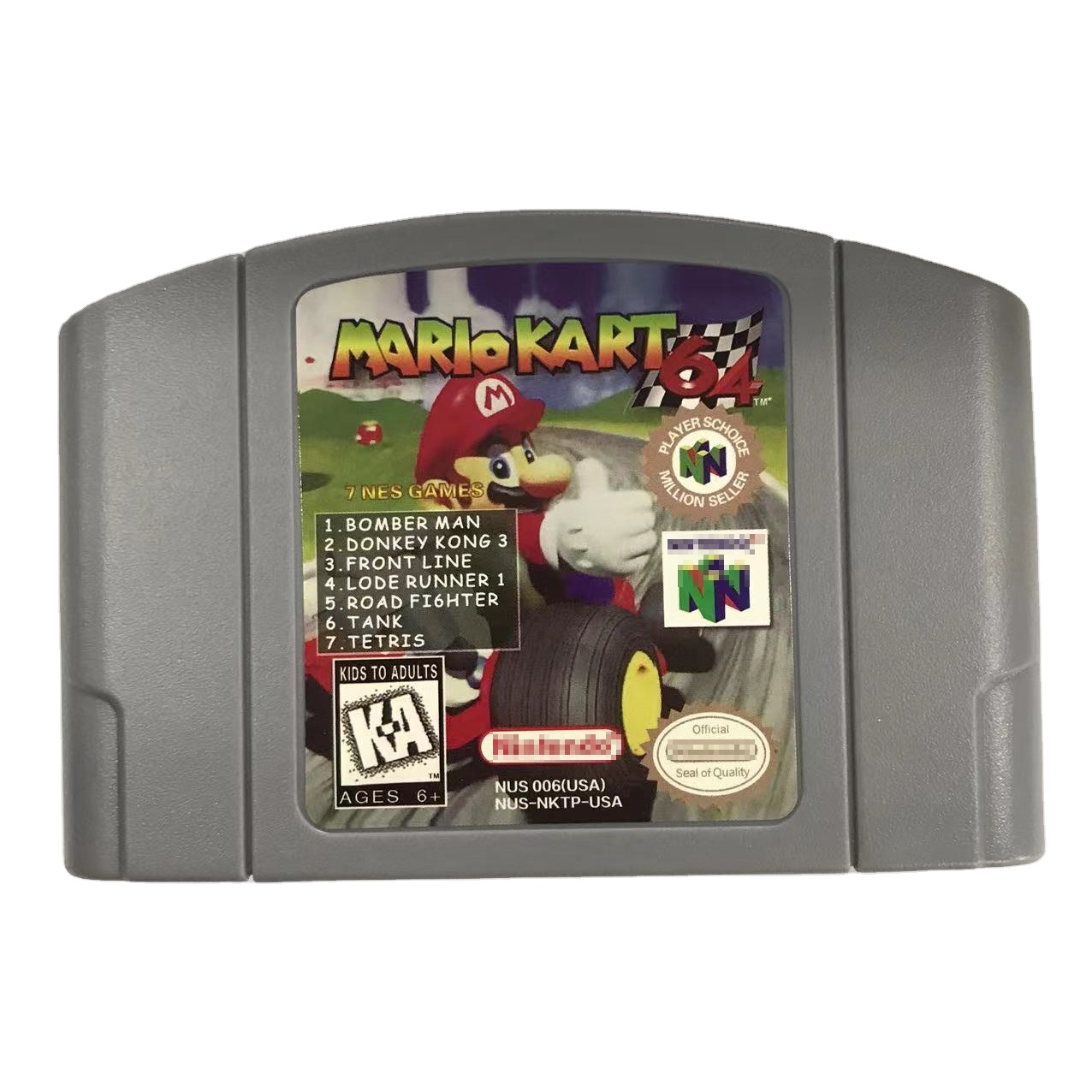 64 + 7in1ビデオゲームカートリッジカードN64マリオカート64大