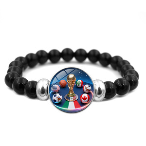 Pulsera Conmemorativa 2026 con Cuentas, Emblema de Estados Unidos, Canadá y México, Trofeo <span class=keywords><strong>FIFA</strong></span>, Cristal Creativo, Piedra Natural, Accesorio Unisex - Product Image 4