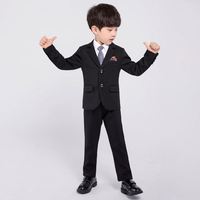 Ensemble Cérémonie Garçon 3 Pièces : Veste Fleurie, Gilet et Pantalon pour Enfants, Tenue Formelle Britannique pour Mariage, Fête ou École