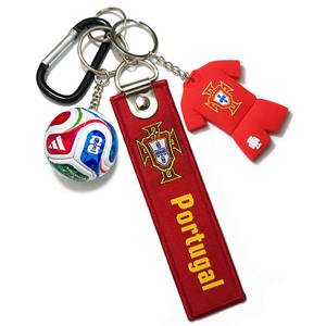 <span class=keywords><strong>Porte</strong></span>-clés en émail Coupe du Monde 2026 Portugal Ronaldo Argentine Messi, Maillot Brésil, Allemagne Mbappé, Pendentif Étoile de Football avec Chaîne - Product Image 2