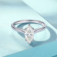 Bague en argent sterling S925 avec moissanite de couleur D VVS1 à 6 griffes, certifiée, bijoux de mariée pour femmes, livraison directe d'usine