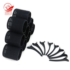 Hot Selling 6pcs DIY Salon Friseur Locken wickler Selbst griff 50mm Schwarz Heiße Haar rollen DIY Frisur Schwarz Kunststoff Locken wickler - Product Image 2