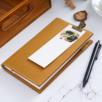 100% véritable couche supérieure en cuir tanné végétal nouvelle mode B6 Journal cahier couverture protection papeterie enveloppe
