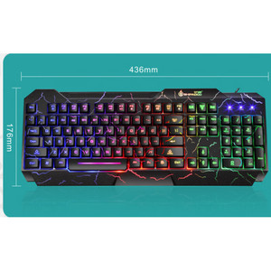 Tastiera da gioco RGB USB cablata SHIPADOO, tastiera ergonomica impermeabile con retroilluminazione, set per giocatori desktop K620 - Product Image 3