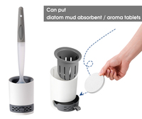 Masthome Nouveau distributeur de savon de toilette et brosse de nettoyage WC en silicone TPR