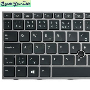 Clavier d'ordinateur portable rétro-éclairé tchèque CS CZ pour HP <span class=keywords><strong>ZBOOK</strong></span> 15 <span class=keywords><strong>G5</strong></span> 15 G6 <span class=keywords><strong>17</strong></span> <span class=keywords><strong>G5</strong></span> <span class=keywords><strong>17</strong></span> G6 clavier L12765-DH1 cadre gris argent et point de suivi - Product Image 3