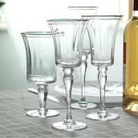 Offre Spéciale Western Personnalisé Large Bouche Gobelet De Mariage Verres À Pied Or Jante Vin Verre