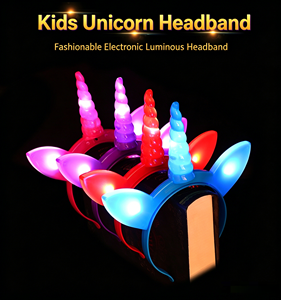 Hot Sale LED Hair Clip Cute Child Led Unicorn Headband <b>Light</b> up Headband for Birthday Party Decoration - Product Image 6