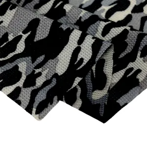 eco friendly quick dry 100% recycle polyester 200gsm knitted water printed camouflage waffle knit fabric