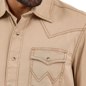 Camisas Vaqueras <span class=keywords><strong>de</strong></span> Manga Larga para <span class=keywords><strong>Hombre</strong></span>, 100% Algodón, con Logotipo Personalizado, Duraderas, con Botones a Presión, Estilo Occidental, con Bolsillos, para Verano, Fabricante OEM - Product Image 5