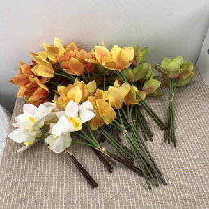 Orchidées Phalaenopsis artificielles Huilan pour la décoration moderne de la maison, plante décorative, ornement de jardin, fleurs artificielles, fausse herbe, verdure - Product Image 4
