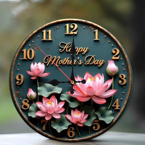 Round Wooden <b>Wall</b> <b>Clock</b> 25cm <b>Silent</b> Non Ticking Home Decor <b>Clock</b> - Product Image 1