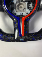 Cuir en fibre de carbone forgé sur mesure de haute qualité pour volant E39 - Style sportif 3 branches pour F20/X5-X6/M3-M6 Affichage LED