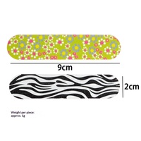 Mini Lima de Uñas de Esponja de 9 cm de Doble Cara con Forma Rectangular para Decoración de Uñas, Diseño de Flores Pequeñas, Tira de Pulido de Esmalte de Uñas